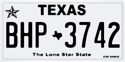 TX license plate BHP3742