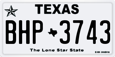 TX license plate BHP3743