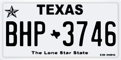 TX license plate BHP3746