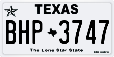 TX license plate BHP3747