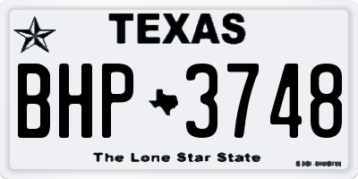 TX license plate BHP3748