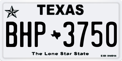 TX license plate BHP3750