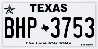 TX license plate BHP3753