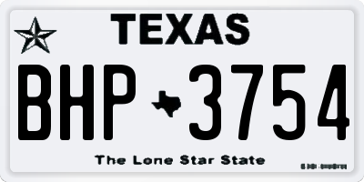 TX license plate BHP3754