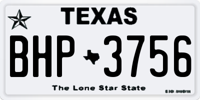 TX license plate BHP3756