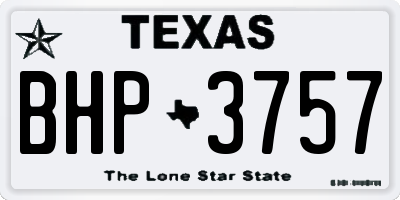 TX license plate BHP3757