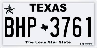 TX license plate BHP3761