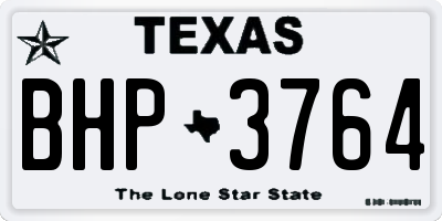 TX license plate BHP3764
