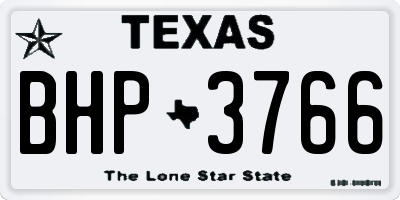 TX license plate BHP3766