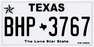 TX license plate BHP3767