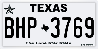TX license plate BHP3769