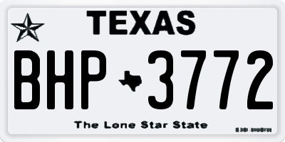 TX license plate BHP3772