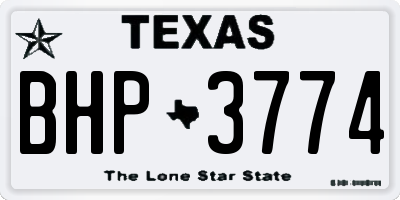 TX license plate BHP3774