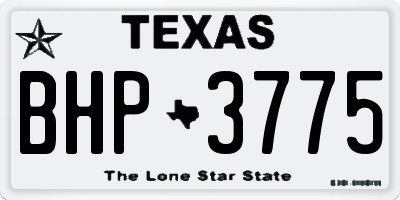 TX license plate BHP3775