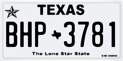 TX license plate BHP3781