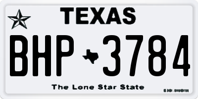 TX license plate BHP3784