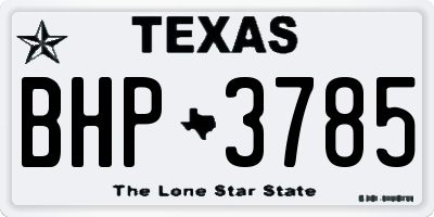 TX license plate BHP3785