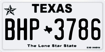 TX license plate BHP3786