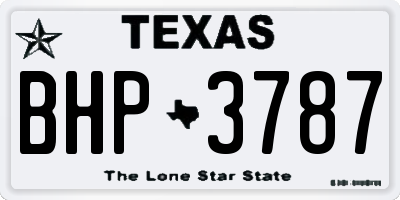 TX license plate BHP3787