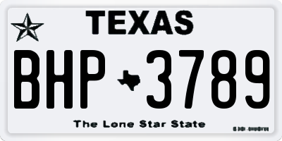 TX license plate BHP3789