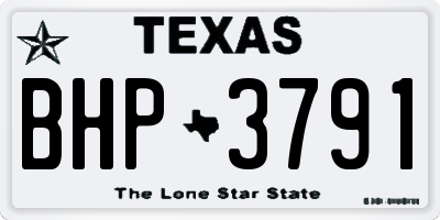 TX license plate BHP3791