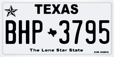 TX license plate BHP3795