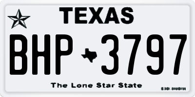 TX license plate BHP3797