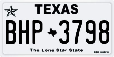 TX license plate BHP3798