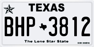 TX license plate BHP3812