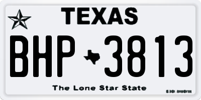TX license plate BHP3813