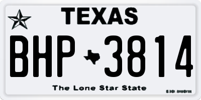 TX license plate BHP3814