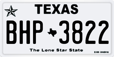 TX license plate BHP3822