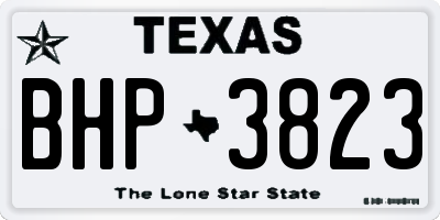 TX license plate BHP3823