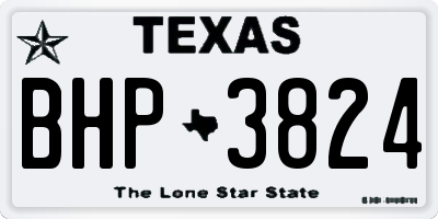 TX license plate BHP3824