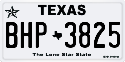 TX license plate BHP3825