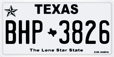 TX license plate BHP3826