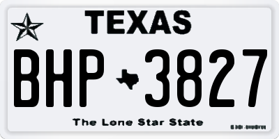 TX license plate BHP3827