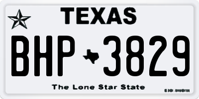 TX license plate BHP3829