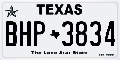 TX license plate BHP3834