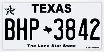 TX license plate BHP3842