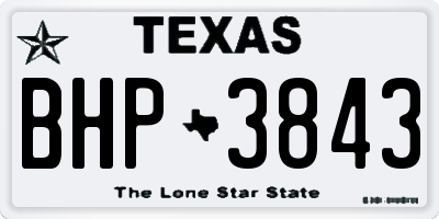 TX license plate BHP3843