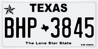 TX license plate BHP3845