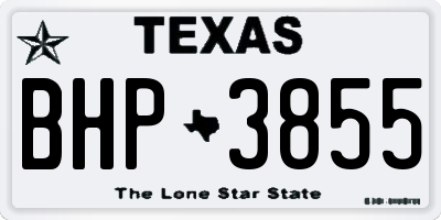 TX license plate BHP3855