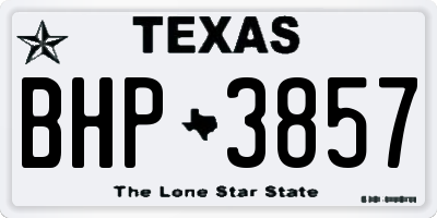 TX license plate BHP3857