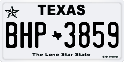 TX license plate BHP3859