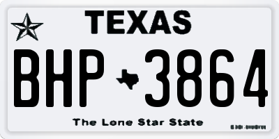 TX license plate BHP3864