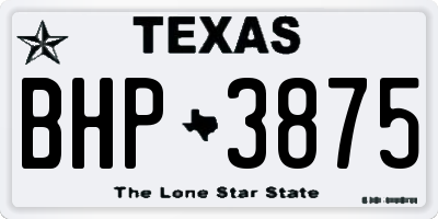 TX license plate BHP3875