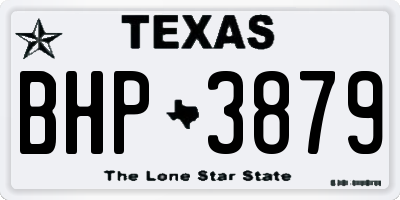 TX license plate BHP3879