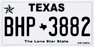 TX license plate BHP3882