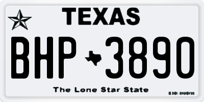TX license plate BHP3890